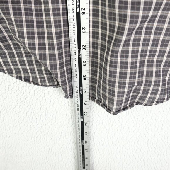 Vintage Western Shirt Mens Large Black White Plaid Short Sleeve Pearl Snap - Picture 4 of 7